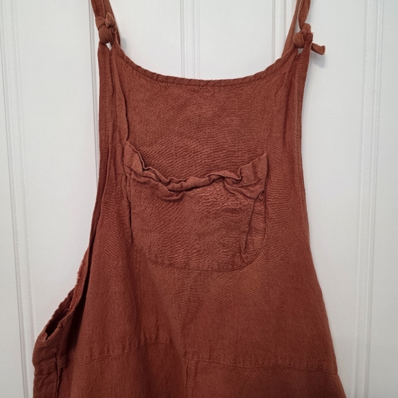 Lakhays Rust Linen Blend Overalls – S/M, Made in Nepal - Picture 3 of 4